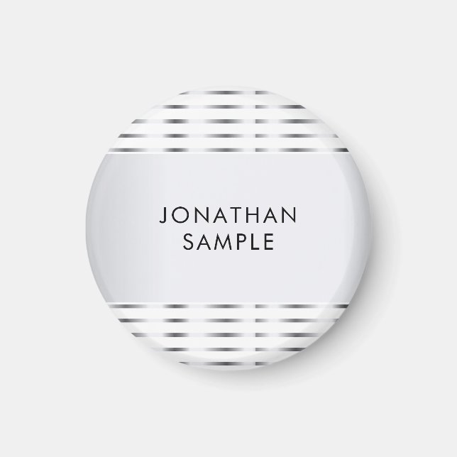 Íman Faux Silver Glamor Elegant Modern Modelo (Frente)