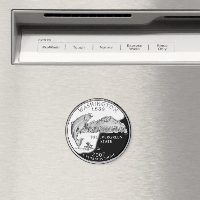Íman Faux Washington State Quarter (In Situ (Dishwasher))