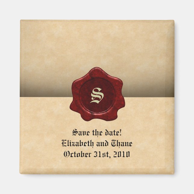 Íman Faux Wax Seal e Gótico de Vintage (Frente)