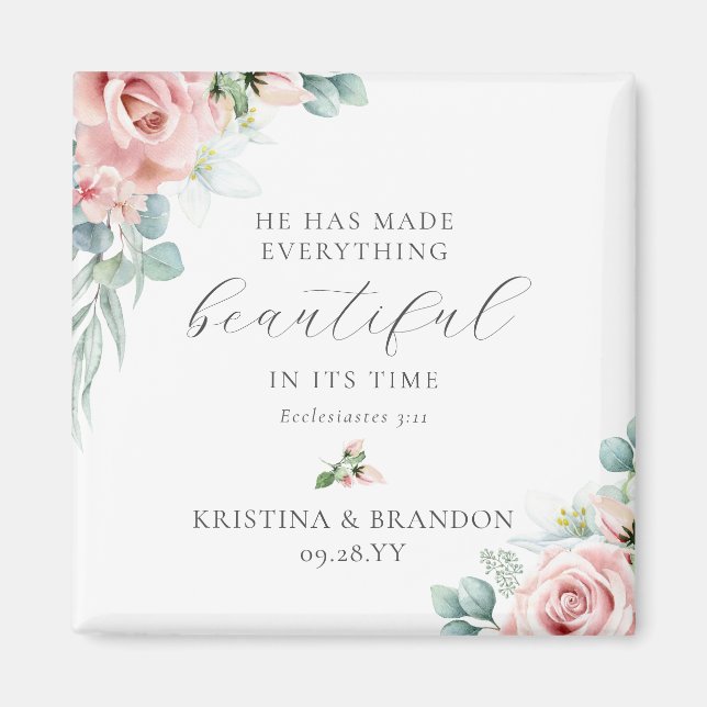 Íman Favor de Casamento Cristão Versículo da Bíblia (Frente)
