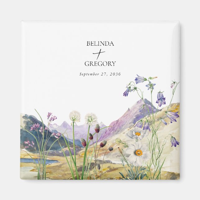 Íman Favor de Casamento de Montanha de Vidraça Selvagem (Frente)