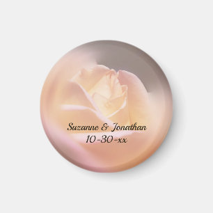 Íman Favor de Casamento de Rosa Amarelo Suave