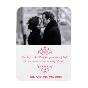 Íman Favor de Casamento de Swirls Personalizados Obriga