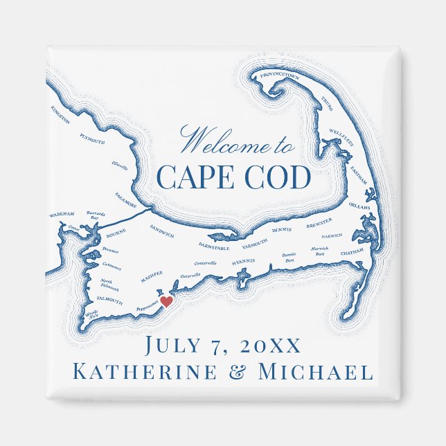 Íman Favor de Casamento no Destino Cape Cod (Frente)