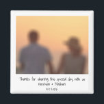 Íman Favor de casamento personalizado de nomes de fotos<br><div class="desc">Nomes de fotos instantâneas retrorados data excelente personalizado de casamento,  favor de imã,  para casais,  família ou apenas para você,  selecione um imã de fotos</div>