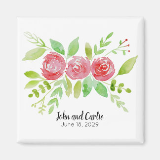 Íman Favor de Festa de casamento Floral Personalizado