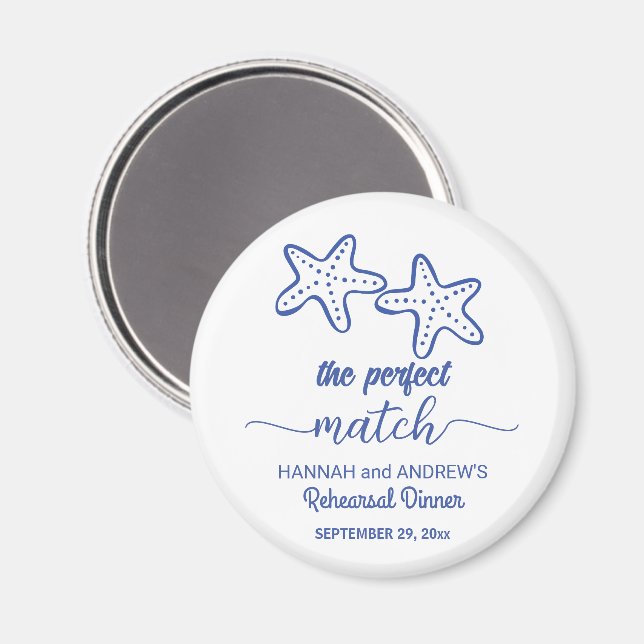 Íman Favor de Jantar de Ensaios da Estrela do Mar do Ca (Front/Back)