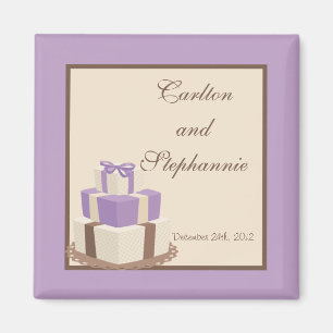 Íman Favor de Magnetos de Bolo/Casamento Roxo