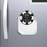 Íman Favor do Casamento Chip Chip Casino de Las Vegas<br><div class="desc">A papelaria de casamentos é uma forma única e criativa de adicionar um pouco de diversão aos seus convites para o casamento. Esses ímãs de chips feitos por medida podem ser usados como lembretes de salvamento ou favores de casamento que seus hóspedes podem levar para casa como guardião. Eles podem...</div>