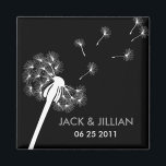 Íman Favor do Casamento White Dandelion<br><div class="desc">Favor do Casamento White Dandelion</div>