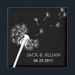 Íman Favor do Casamento White Dandelion<br><div class="desc">Favor do Casamento White Dandelion</div>
