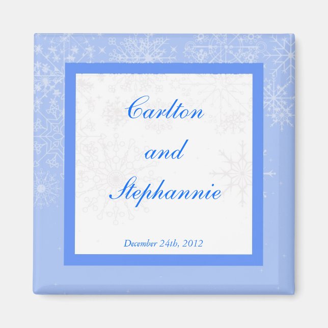 Íman Favor do Magnet de Casamento em Floco de Neve (Frente)