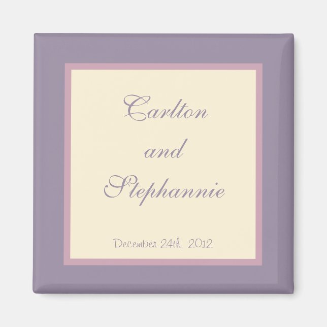Íman Favor do Magnet de Casamento Roxo Elegante (Frente)