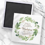 Íman Favor do Partido do Chá de fraldas Greenery da Wat<br><div class="desc">O design é composto por folhas de cor verde-aquosa folhas de folhagem Disponível aqui: http://www.zazzle.com/store/selectpartysupplies</div>
