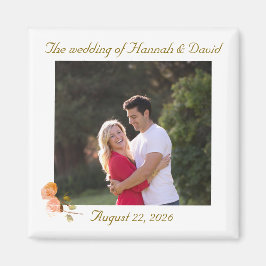 Íman Favor personalizável de casamento de fotos