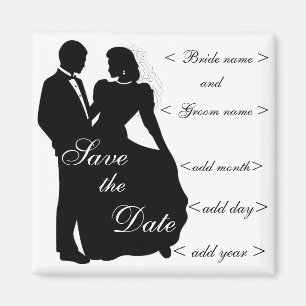 Íman Favores da silhueta dos noivos da dança