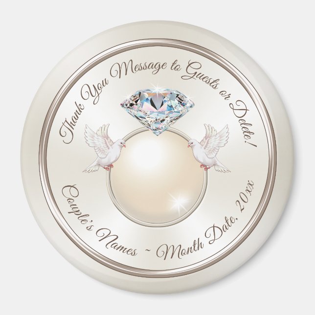 Íman Favores de Casamento em BULK para Convidado, Estil (Frente)