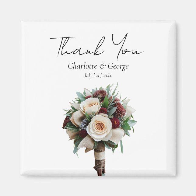 Íman Favoritos de Casamento de Flor de Buquê Russo (Frente)