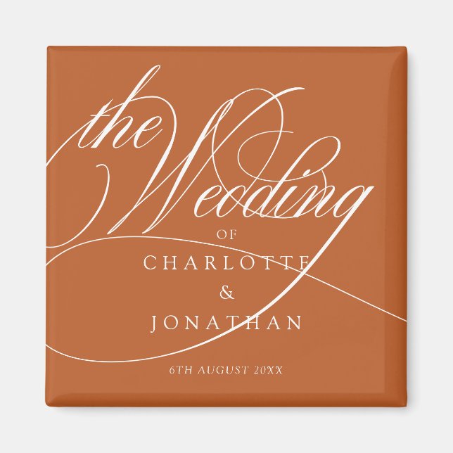 Íman Favoritos do Casamento Boêmiano da Caligrafia Eleg (Frente)