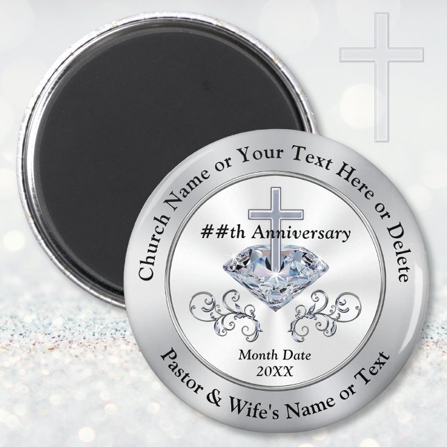 Íman Favoritos para festas de Aniversário da Igreja do  (Personalised, Church Anniversary Gifts. Ideas for Church Anniversary Celebrations. Church Favors.   )