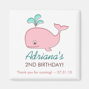 Íman Favoritos para festas de ímã de baleia rosa