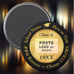 Íman Favoritos para festas de Reunião de Classe Pretos 