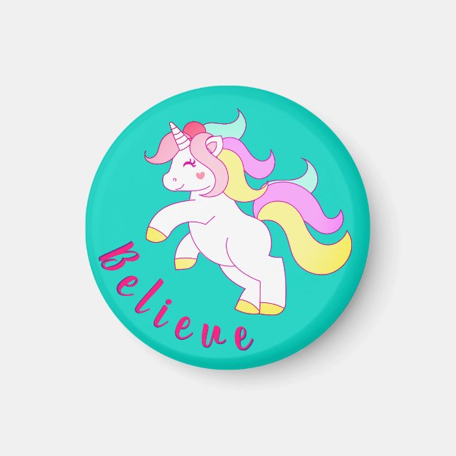 Íman Favoritos para festas Unicorn (Frente)