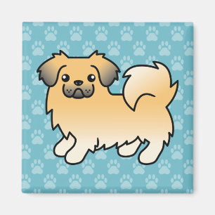 Íman Fawn Sable Tibetan Spaniel Cão de Cartoon
