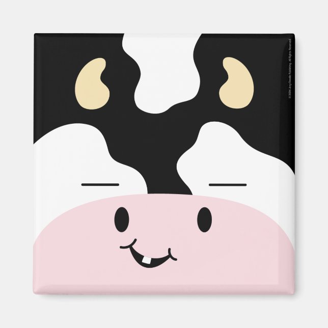 Íman Fazenda Amigos Cheerful Cow Magnet (Frente)