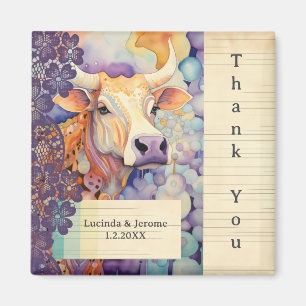 Íman Fazenda Casamento Ox Vaca Obrigado