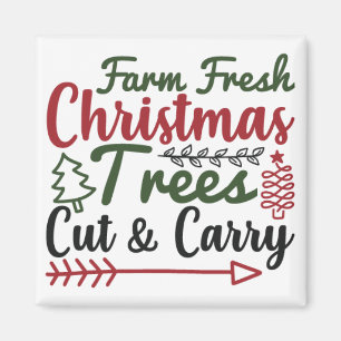 Íman fazenda de árvores de Natal fresco corta e carreg
