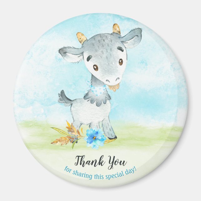 Íman Fazenda De Cabra De Aquarela Obrigado (Frente)