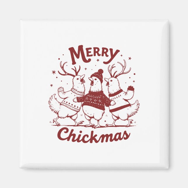 Íman Fazenda de Natal de Frango Engraçada Animais Bons  (Frente)