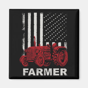Íman Fazenda de Tratores Bandeira Americana Patriótico