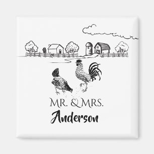 Íman Fazenda personalizada do Sr. e da Sra. Chickens