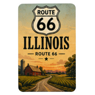 Íman Fazenda Rota 66 Illinois Estrada Arte Pradaria