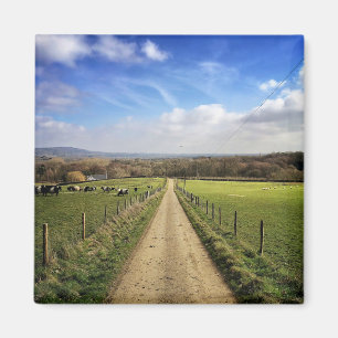 Íman Fazendas Inglês Countryside Dirt Road