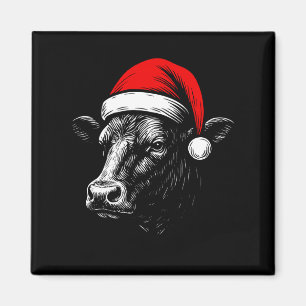 Íman Fazendeiro de Black Angus Natal Vaca Chapéu de Pap