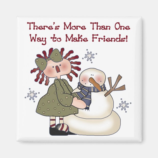 Íman Fazer Amigos Snowman T-shirts e presentes (Frente)
