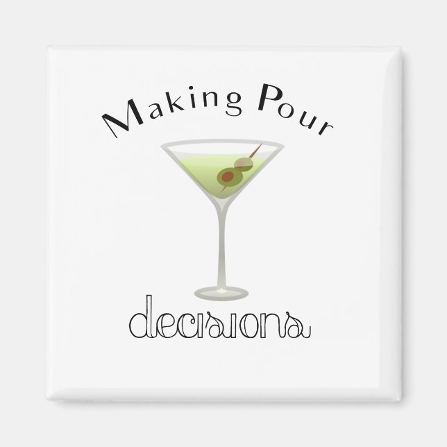 Íman Fazer Pour Decisões com Martini Glass (Frente)