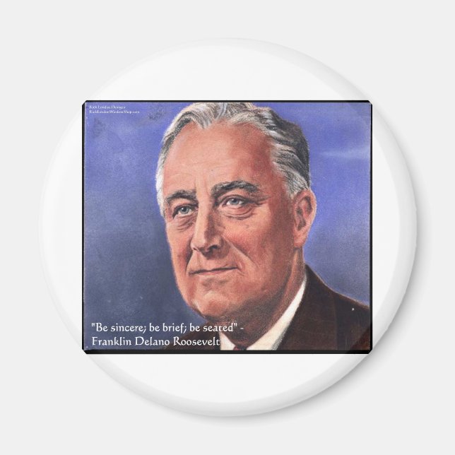 Íman FDR (Roosevelt) "Seja breve", presentes de citação (Frente)