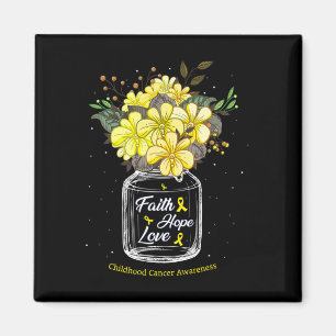 Íman Fé Cancer de Infância Ama Esperança Flor Jar Aware