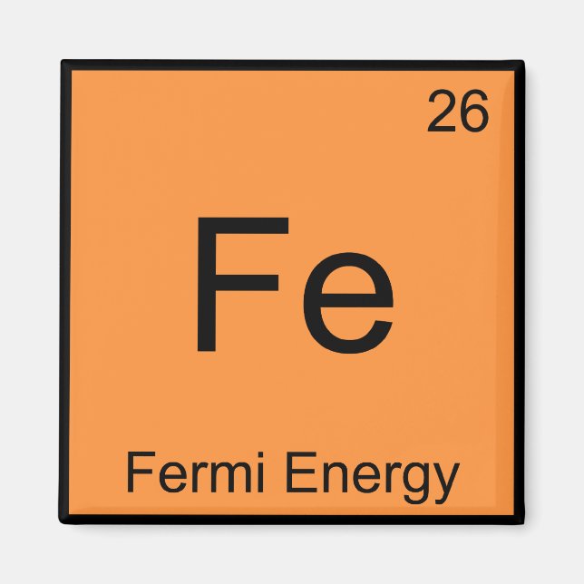 Íman Fe - Energia de Fermi Símbolo de Elemento de Quími (Frente)