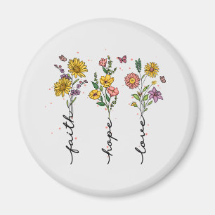 Íman Fé, Esperança, amor - Inspiração Floral Vibrante