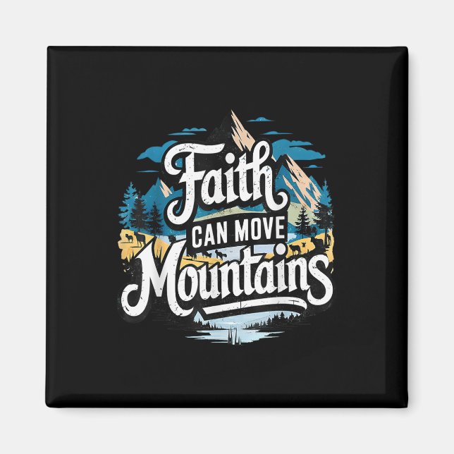 Íman Fé Pode Mover Montanhas Jesus Religioso Cristão (Frente)