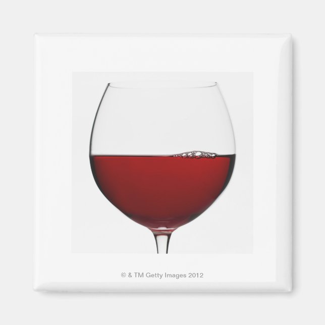 Íman Fechar o copo de vinho tinto em branco (Frente)
