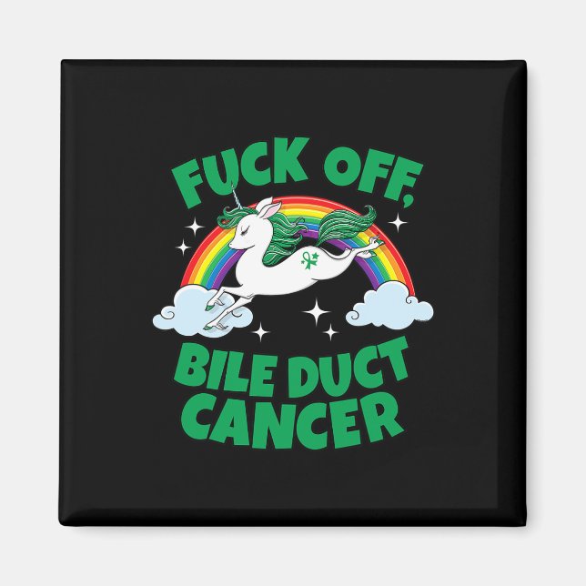 Íman Feche A Citação Do Cancer Bile Duct Com O Unicorn  (Frente)