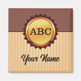 Íman Fecho Dourado com Iniciais e Nome Personalizado