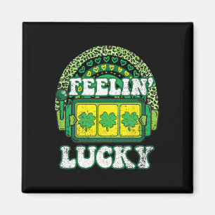 Íman Feelin Lucky Dia de São Patrício Shamrock 4 Folha