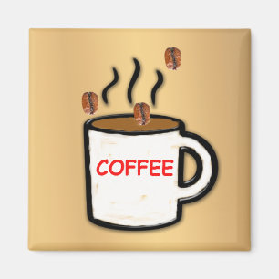 Íman Feijões e caneca de café